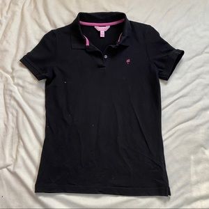 Lilly Pulitzer collared polo shirt - black -small
